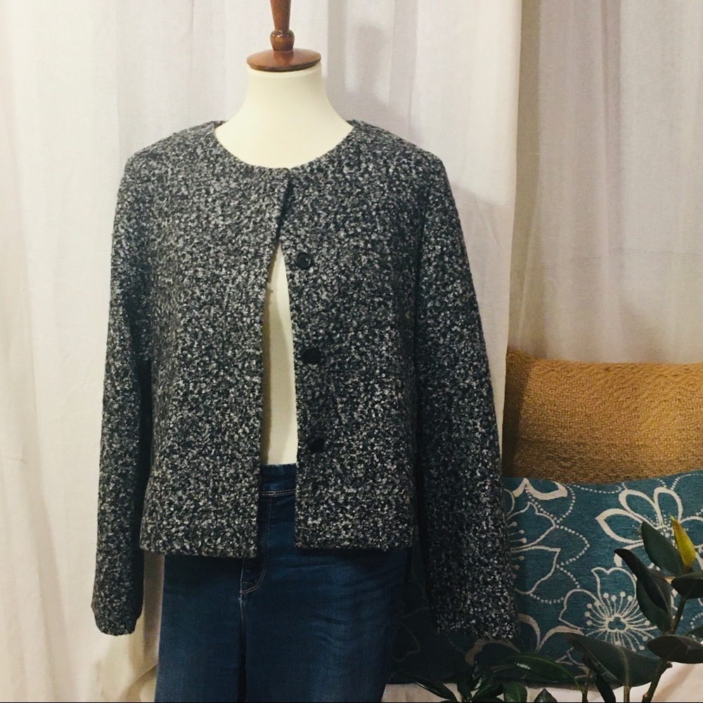 NWT Uniqlo Tweed Collarless Jacket